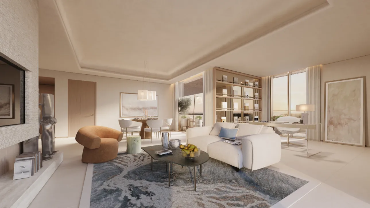 Living room of a 3 BHK residence